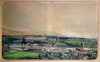 Industrial landscape in the Blanzy coal field, Saone-et-Loire by Ignace Francois Bonhomme